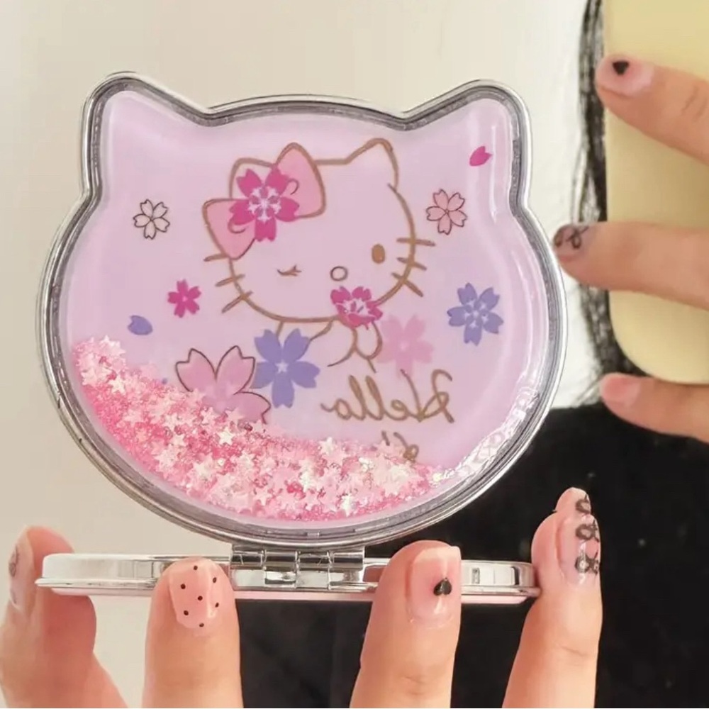 NWT! Hello Kitty Quicksand Compact Mirror - Double-Sided.